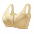 thumbnail image 1 of Hduncf Daisy Bras for Older Women Front Closure Bra Full Coverage Comfortable Bras No Underwire Breathable Plus Size Bra Beige 38, 1 of 2