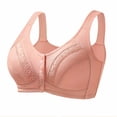 thumbnail image 1 of Hduncf Daisy Bras for Older Women Front Closure Bra Full Coverage Comfortable Bras No Underwire Breathable Plus Size Bra Pink 48, 1 of 8