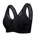 thumbnail image 1 of Hduncf Daisy Bras for Women Front Closure Full Support No Underwire Comfort Senior Wireless Snap Closing Bra Black L, 1 of 6