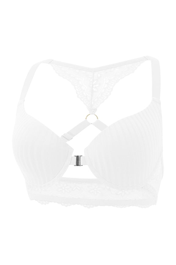 Front Closure Bra for Women, Underwire Support, Seamless Thin Cup, Shaping Comfort for Large Bust Everyday Bras White S