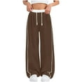 thumbnail image 1 of Hduncf Girls Boys Wide Leg Sweatpants Kids Elastic Waisted Baggy Athletic Pants Casual Workout Pants with Pockets Brown 12-13Years, 1 of 8