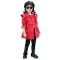 thumbnail image 1 of Hduncf Girls Kids Trench Coat Classic Double Breasted Belted Jacket Baby Cotton Blend Spring Fall Coats Outerwear Red 130/13, 1 of 9