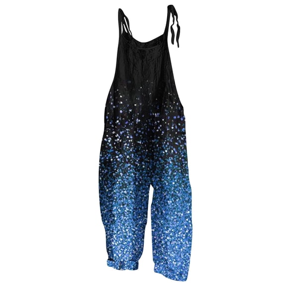 Hduncf Girls Sleeveless Jumpsuits Casual Spaghetti Strap Romper with Side Pockets Teen Girls Wide Leg Jumpsuit Summer Outfits Blue 11-12 Years
