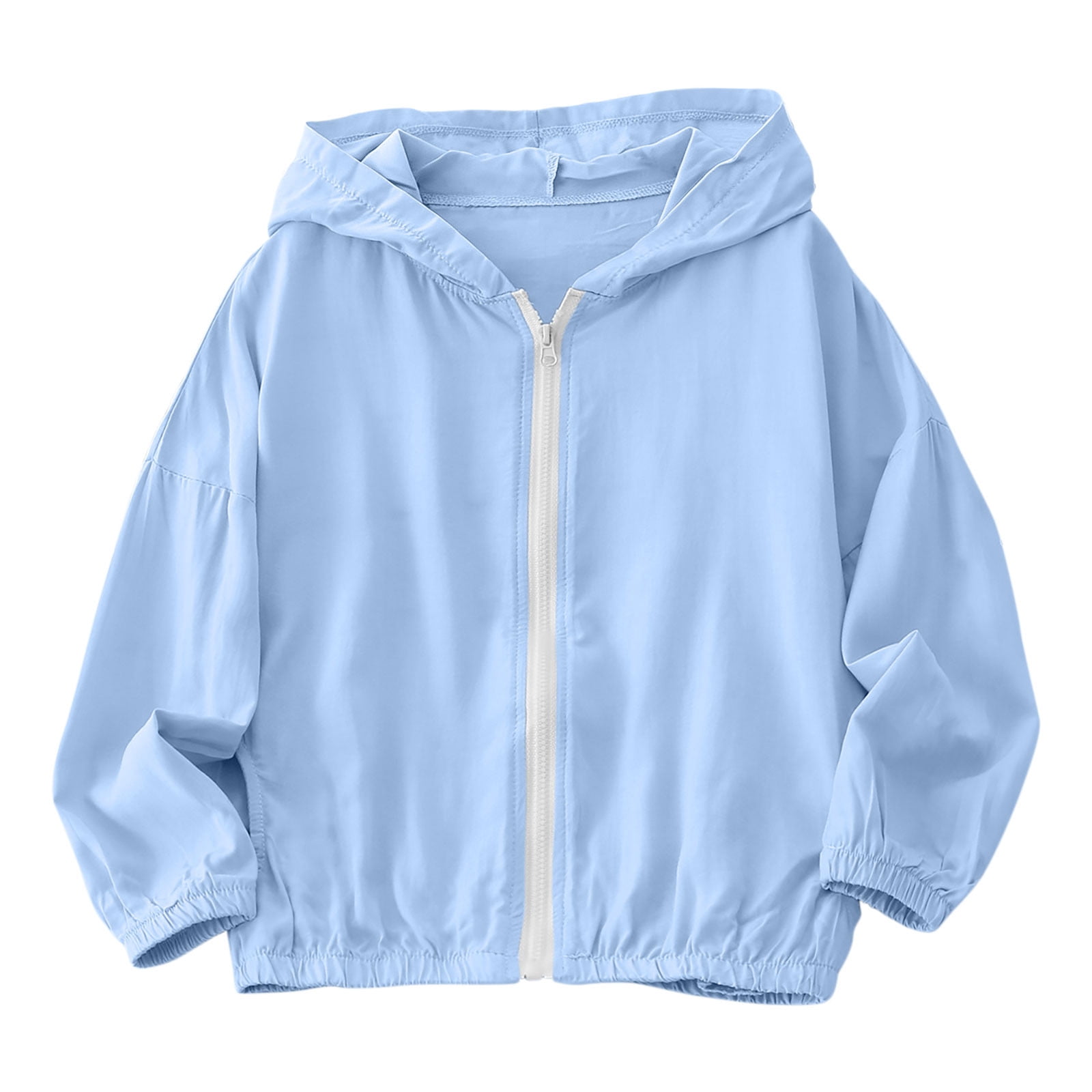 Hduncf Kids Hooded Zip Up Light Wind Jacket Elastic Cuff Spring Fall ...