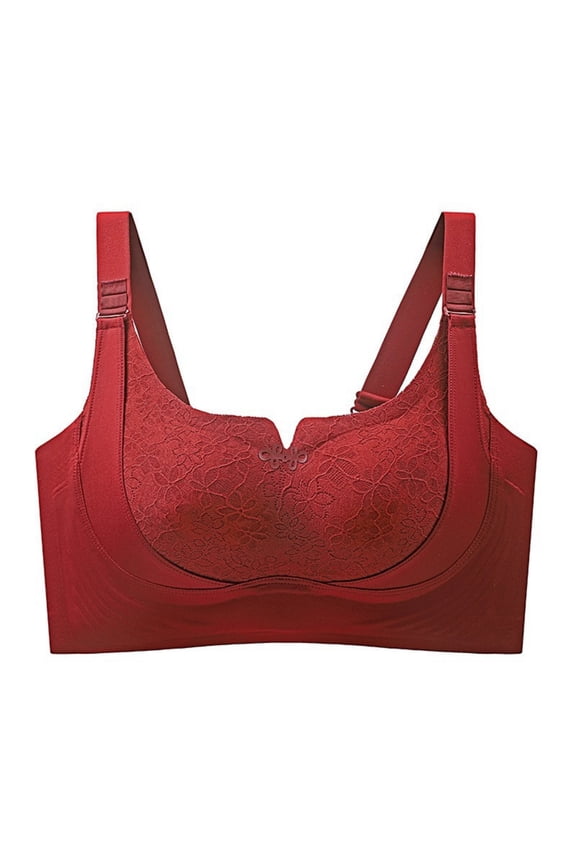 Lift Bust Shaping Bra, Shape Lifting Bra for Seniors Adjustable Bras for Older Women Sagging Breasts Wireless Support Bras Red 40