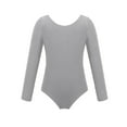 thumbnail image 1 of Hduncf Long Sleeve Ballet Leotards for Girls Basics Dance Leotard Gymnastics Ballet Outfits (Toddler/Little Kid/Big kid) Gray 11 Years, 1 of 8