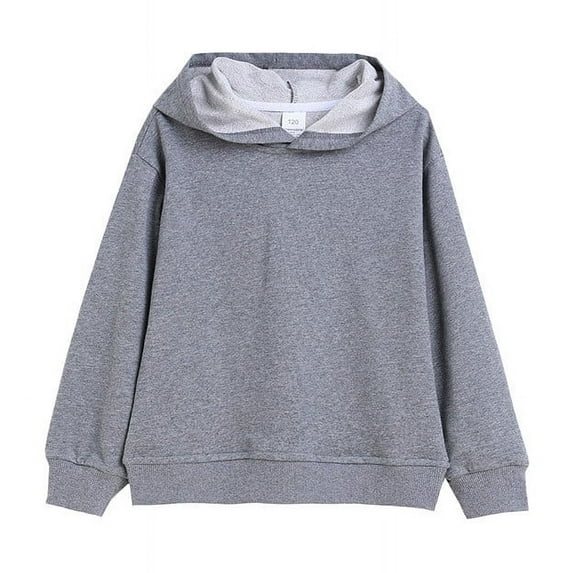 Hduncf Pullover Hoodies for Boys Girls Oversized Fall Sweatshirts Kids Fashion Solid Color Cotton Hooded Sweatshirt Dark Gray 2-3 Years