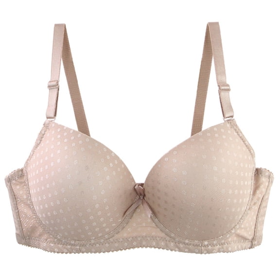 Hduncf Push up Bras for Women No Underwire with Support Print Plunge V Bra Soft Comfortable Seamless Ladies Everyday Bra Yellow 85D