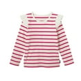 thumbnail image 1 of Hduncf Toddler Girls Base Shirt Casual Solid Color Pullover Crewneck Shirts Fall Winter Long Sleeve Ruffle Tops 1-12Y Hot Pink 8 Years, 1 of 3