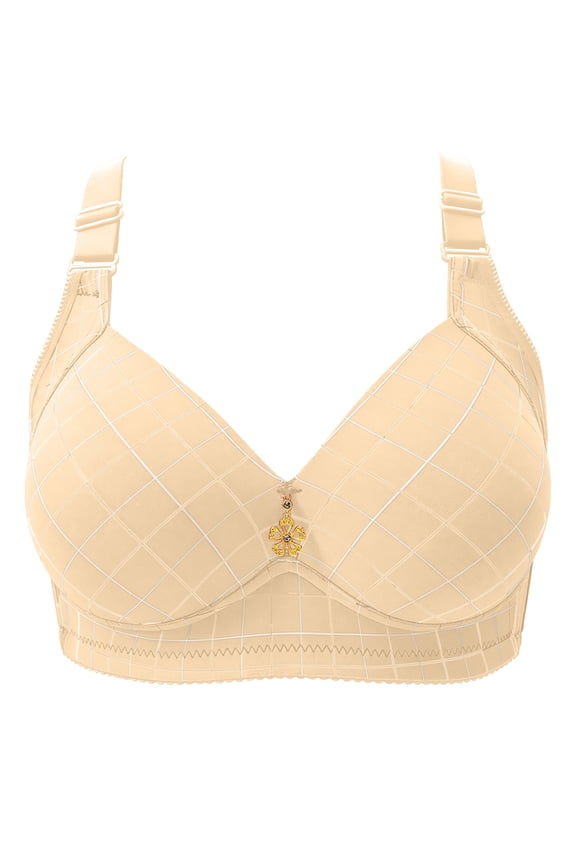 Women's Backless Bras Lingeries for Women Oversized Push Up Comfort Soft Bralettes Everyday Bras Beige 38