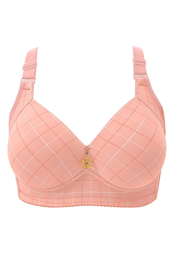 Women's Backless Bras Lingeries for Women Oversized Push Up Comfort Soft Bralettes Everyday Bras Pink 44