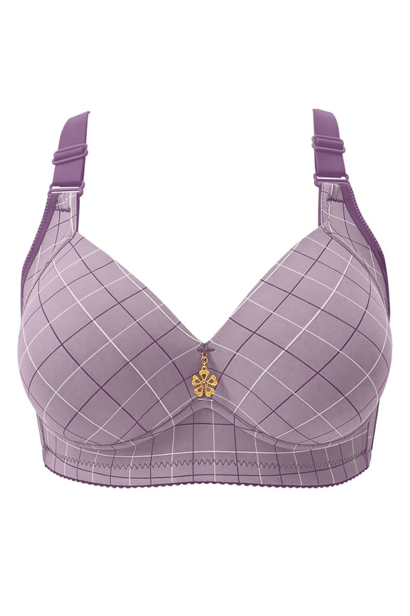 Women's Backless Bras Lingeries for Women Oversized Push Up Comfort Soft Bralettes Everyday Bras Purple 36