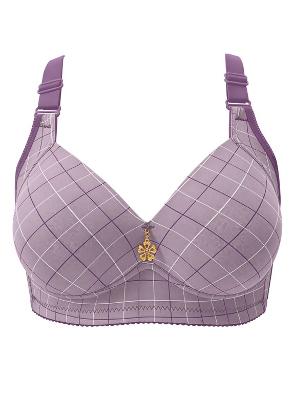 Women's Backless Bras Lingeries for Women Oversized Push Up Comfort Soft Bralettes Everyday Bras Purple 44