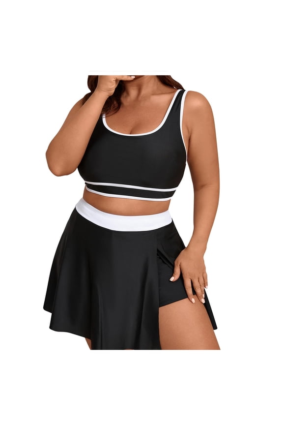 Women's High Waisted Swimsuit Tummy Control Swimsuit Skirt Bathing Suit Bottoms for Women Bikini Beachwear Black XL