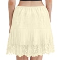 thumbnail image 1 of Hduncf Women's Lace Mini Skirts Summer Ruffle Low Rise Pleated Skirt Floral Layered Flowy Short Skirt Underskirt Beige M, 1 of 5