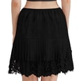 thumbnail image 1 of Hduncf Women's Lace Mini Skirts Summer Ruffle Low Rise Pleated Skirt Floral Layered Flowy Short Skirt Underskirt Black L, 1 of 5