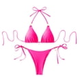 thumbnail image 1 of Hduncf Women's String Bikini Set Halter Neck Tie Side Bathing Suits Summer Beach Vacation Two Piece Swimsuit Pink S, 1 of 7
