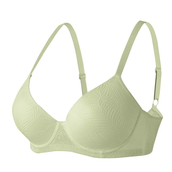 Hduncf Women's Underwire Push Up Bikini Top Solid Color Backless Bras 2026 Large Bust Bathing Suit Tops Green S