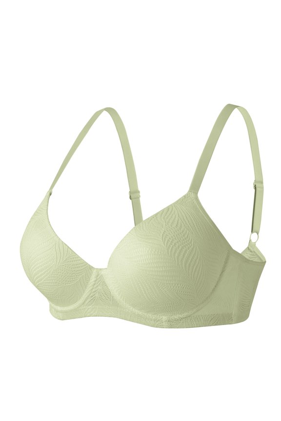 Women's Underwire Push Up Bikini Top Solid Color Backless Bras 2026 Large Bust Bathing Suit Tops Green XXL