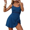 thumbnail image 1 of Hduncf Womens Ribbed One Piece Swimsuit Dress Tummy Control Bathing Suit with Wrap Skirt for Beach Cover Up Skirted Swimsuit Blue S, 1 of 5
