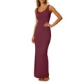 thumbnail image 1 of Hduncf Womens Summer Bodycon Maxi Dresses Fashion Solid Color Basic Casual Sleeveless Tank Dress Scoop Neck Cocktail Sundresses Red XXL, 1 of 7