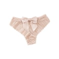 thumbnail image 1 of Hduncf Womens Trendy Underwear Lace Bow Thongs Lingerie Breathable Brief Cheeky Ladies Underwear Panties Beige XL, 1 of 8
