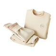thumbnail image 1 of Hduncf Wool Base Layer Kids Set - Midweight Heavyweight Winter Thermal Underwear For Toddler Boy Girl Top Bottom Sleepwear Khaki 10 Years, 1 of 2