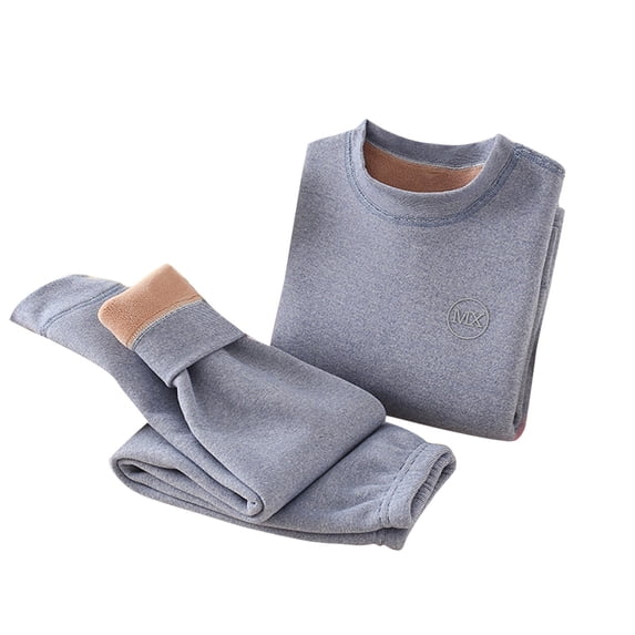 Hduncf Wool Base Layer Kids Set - Midweight Heavyweight Winter Thermal Underwear For Toddler Boy Girl Top Bottom Sleepwear Light Blue 6 Years