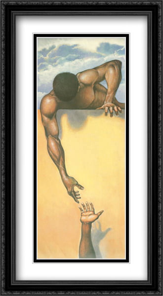 He Ain't Heavy 2x Matted 20x40 Large Black Ornate Framed Art Print