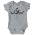 thumbnail image 1 of He Answered Samuel 1:17 Christian Romper Boys or Girls Infant Baby Brisco Brands NB, 1 of 6