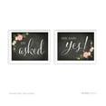 thumbnail image 1 of He Asked, She Said Yes! Black Chalkboard & Floral Roses Wedding Party Signs, 2-Pack, 1 of 1
