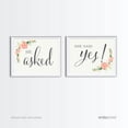 thumbnail image 1 of He Asked, She Said Yes! Bubblegum Pink Floral Roses Wedding Party Signs, 2-Pack, 1 of 3