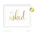thumbnail image 1 of He Asked, She Said Yes! Gold Metallic Gold Wedding Party Signs, 2-Pack, 1 of 3