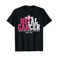 thumbnail image 1 of He Can Heal Cancer Pink Ribbon Breast Cancer Awareness T-Shirt, 1 of 5