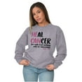 thumbnail image 1 of He Can Heal Cancer Religious BCA Women Crewneck Sweatshirt Brisco Brands X, 1 of 6