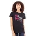 thumbnail image 1 of He Can Heal Cancer Religious BCA Womens Slim Fit Graphic Tee Brisco Brands X, 1 of 5