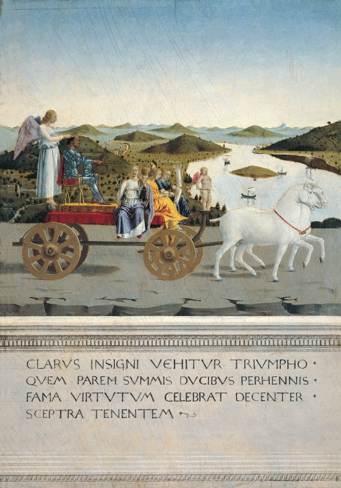 He Duke And Duchess Of Urbino And Triumphs (Portrait Of Battista Sforza And Federico Da Montefeltro) Canvas Art - (18 x 24)