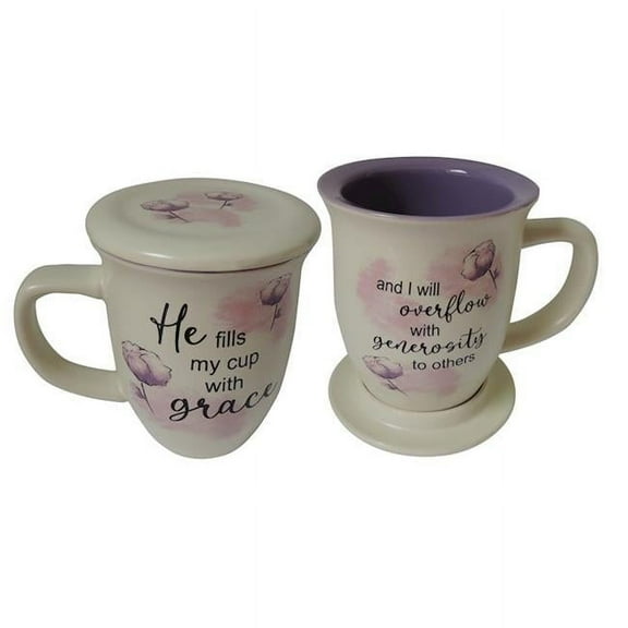 CA Gift 31325X 14 oz He Fills My Cup Mug with Coaster