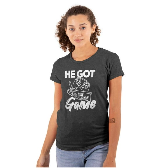 He Got Game Womens Slim Fit Graphic Tee Brisco Brands S