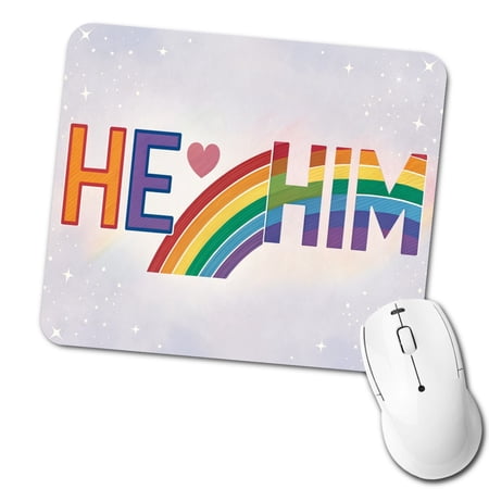 He Him Pride Love Mouse Pad Low Profile Gaming Mat