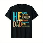 He Is Dad Brave Like David Dad Bible Verse Happy Fathers Day T-Shirt