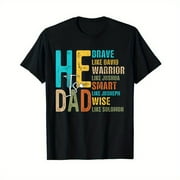 He Is Dad Brave Like David Dad Bible Verse Happy Fathers Day T-Shirt