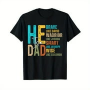 He Is Dad Brave Like David Dad Bible Verse Happy Fathers Day T-Shirt