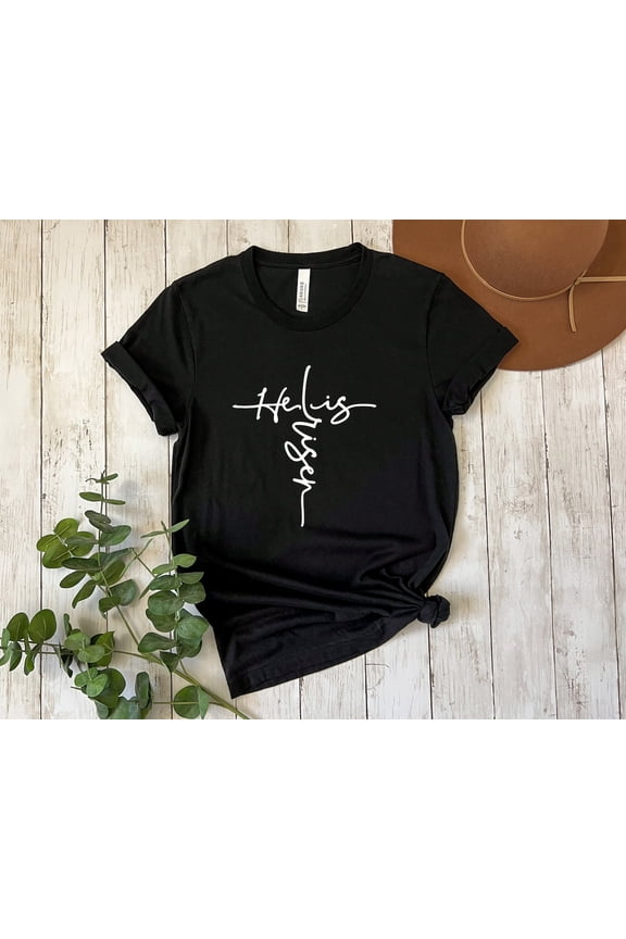 He Is Jesus Faith Christian Vertical Cross Religious T-Shirt - All Size S-5XL
