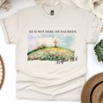 thumbnail image 1 of He Is Not Here, He Has Risen T-Shirt | Christian Cross and Scripture Matthew 28:6 Tee, Natural, Size 2XL, 1 of 6