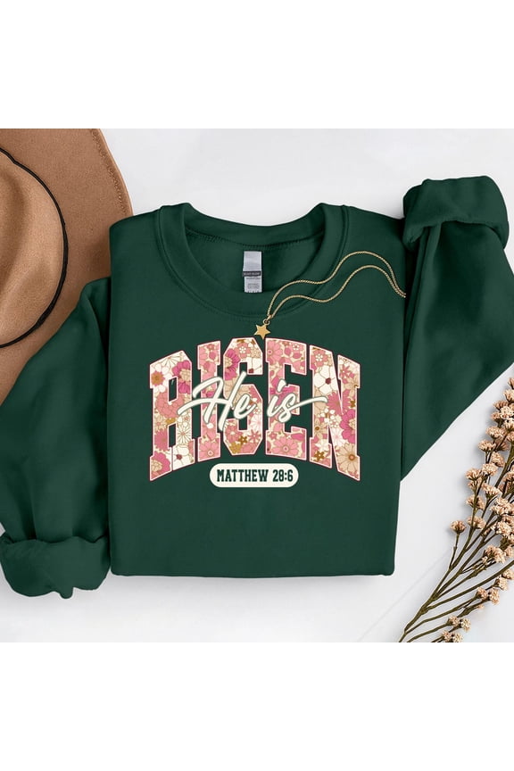 He Is Not Here He Has Risen – T-Shirt, Hoodie & Sweatshirt – Inspirational Faith Apparel – Easter, Church Gatherings