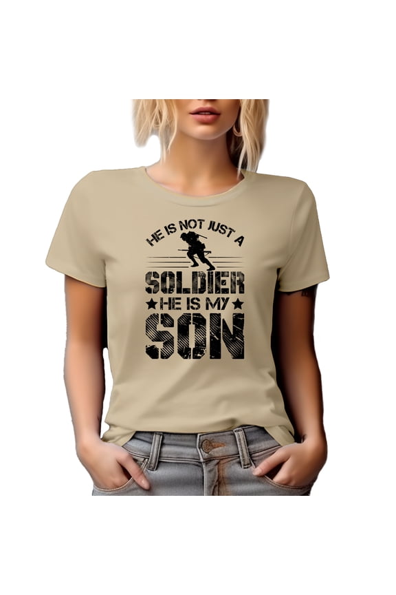 He Is Not Just a Soldier, He Is My Son, Army or Military Themed, Tan T-Shirt, 3XL