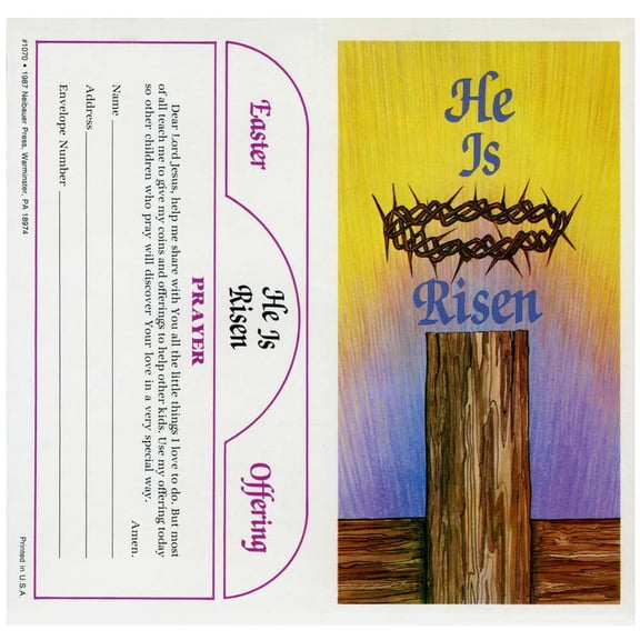 He Is Risen $5.00 Lent Coin Folders 50 Christian Sunday School
