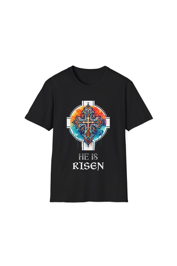 He Is Risen Cross Jesus Easter Christian Religious Men Teens Mens T Shirt