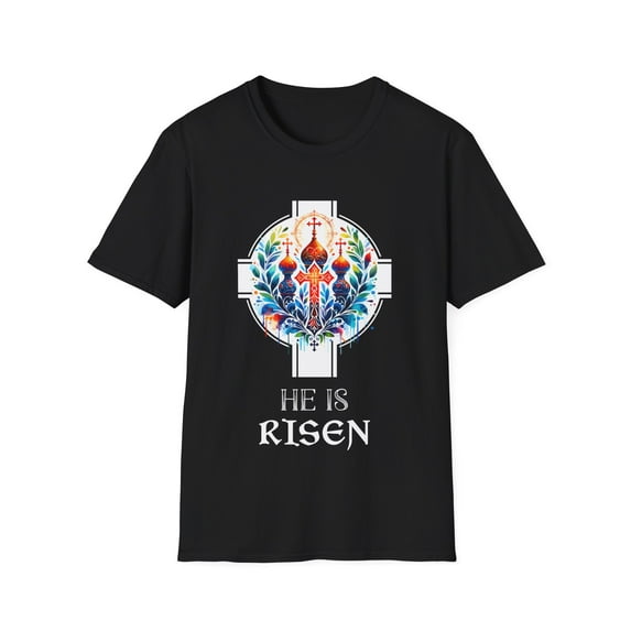 He Is Risen Cross Jesus Easter Christian Religious Men Teens Mens T Shirts
